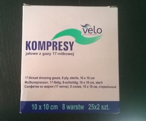KOMPRES STERYLNY Z GAZY 17/8 10 x 10 CM A2 VELO