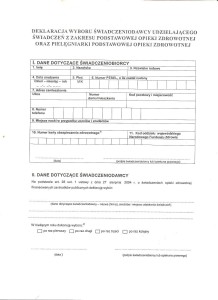 DEKLARACJA WYBORU PIELĘGNIARKI  A100