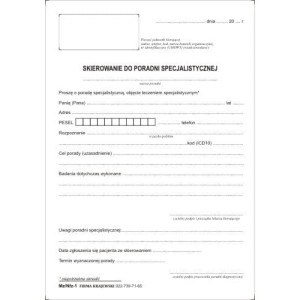 SKIEROWANIE DO PORADNI SPECJALISTYCZNEJ A100