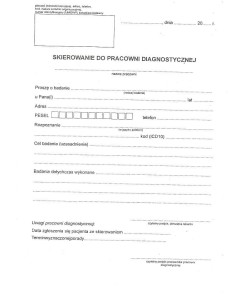 SKIEROWANIE DO PORADNI DIAGNOSTYCZNEJ A100