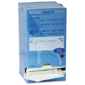 RĘKAWICZKI STERYLNE BEZPUDROWE SEMPERCARE 8,5
