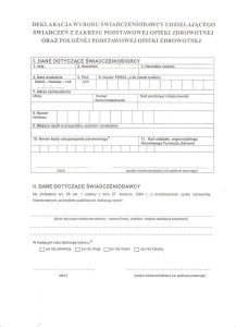 DEKLARACJA WYBORU POŁOŻNEJ A100